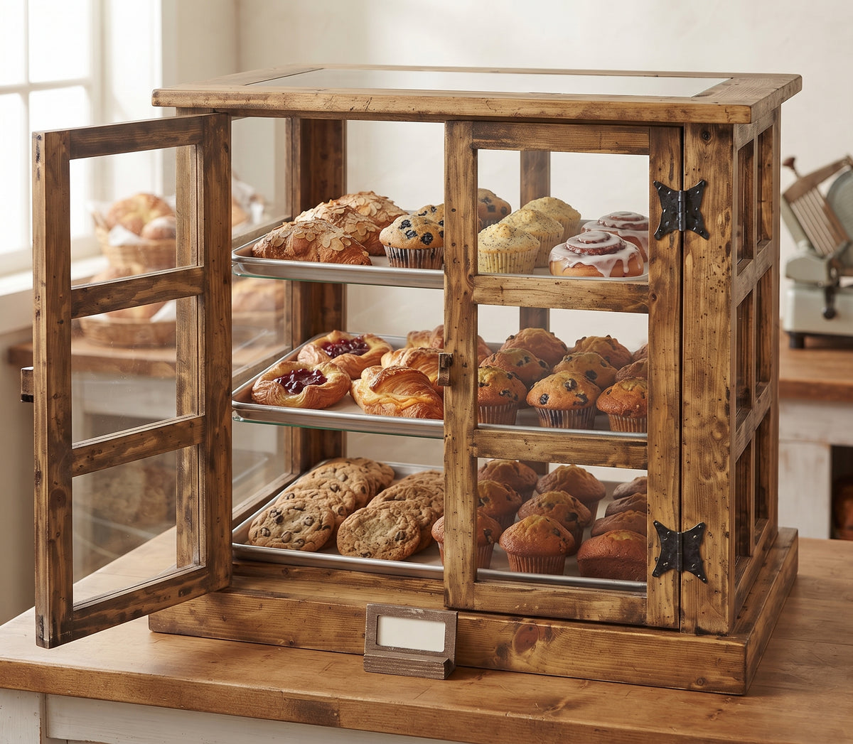 EXHIBIDOR PARA PANADERIA RUSTICO