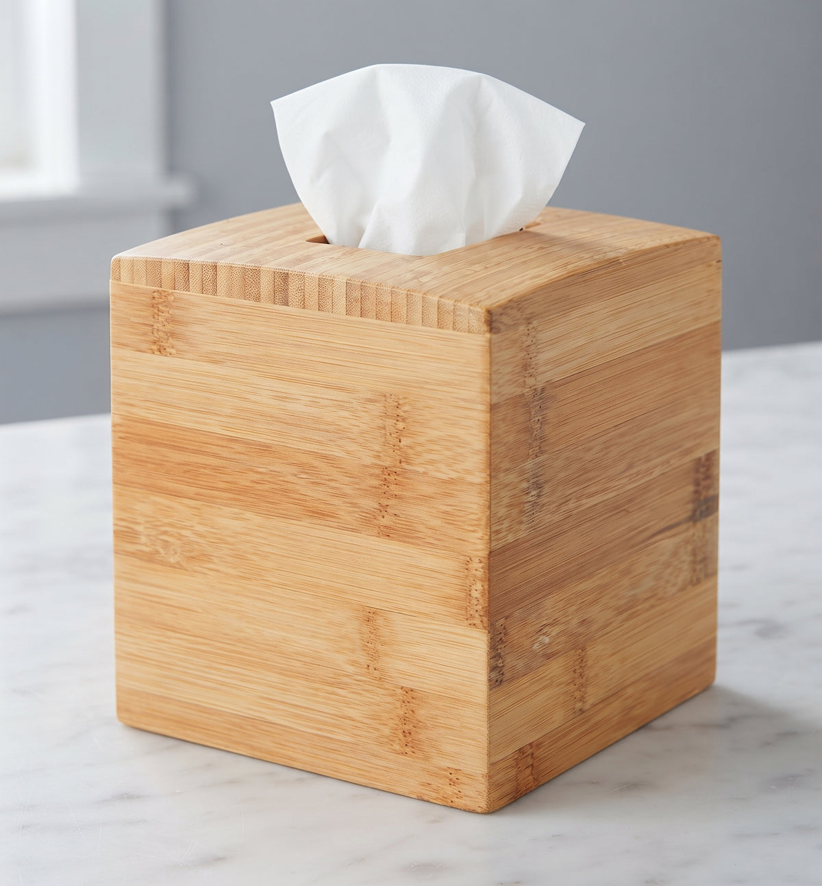 Caja Dispensadora de Pañuelos de Madera Natural