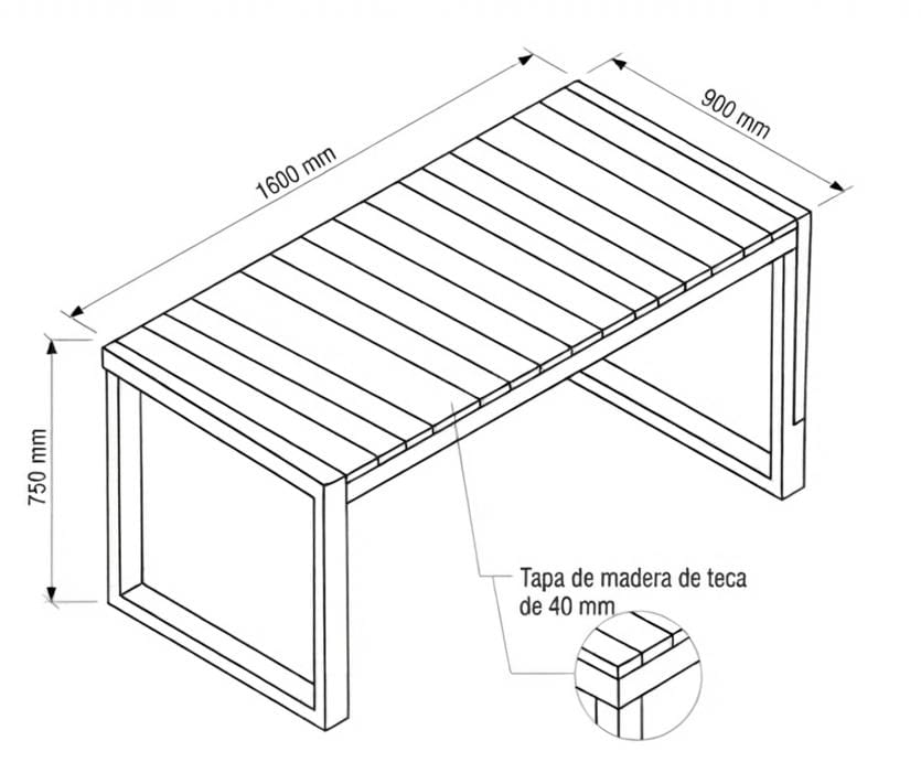 SET COMEDOR TERRAZA 7 PZ ACACIA